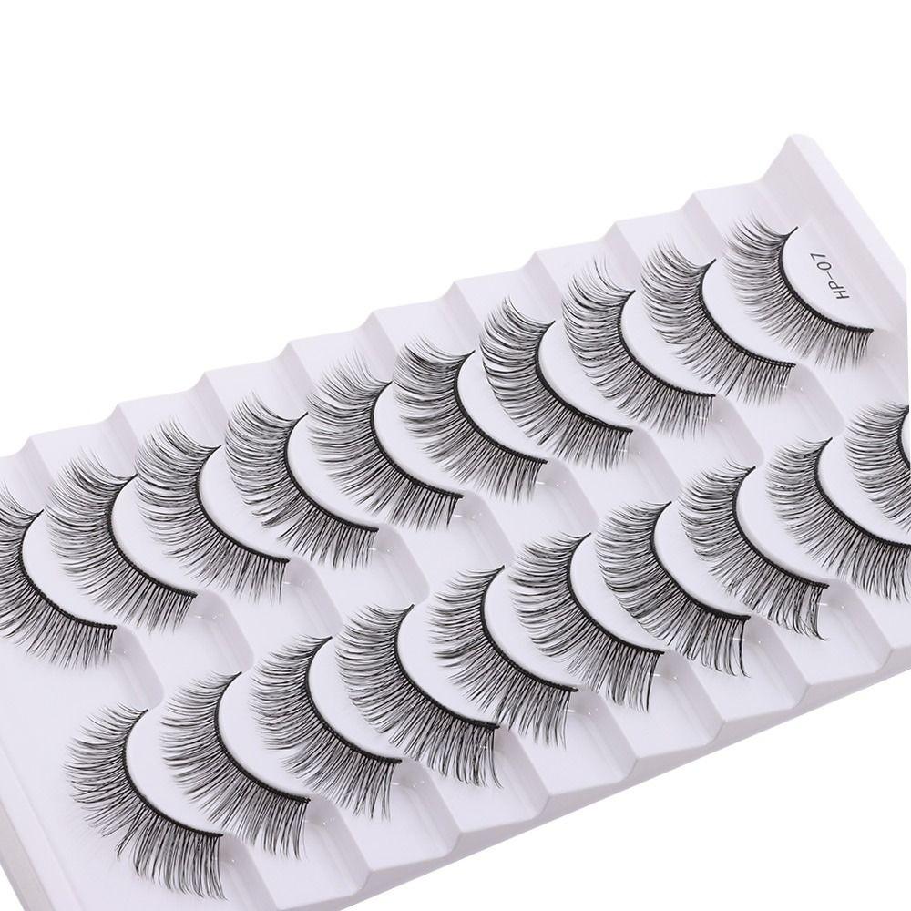 10 Pairs Natural Long False Eyelashes Fluffy Manga Lashes Fake Lashes  Eye Makeup Tool