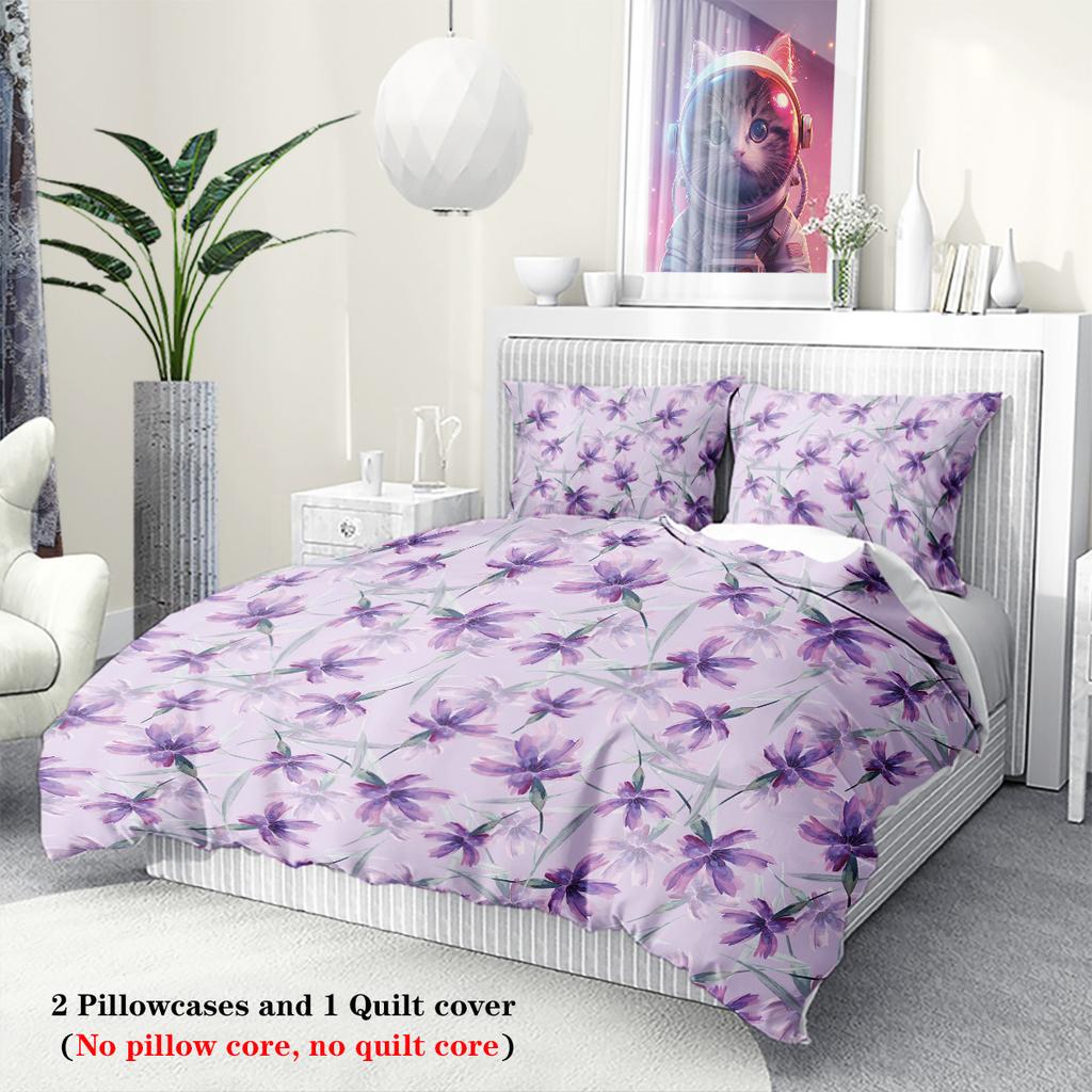 3Pcs Spring Scenery Bird Pattern Printed Duvet Cover Set, Queen, King, Double Bed, For Women And Adults Bedroom, Hotel