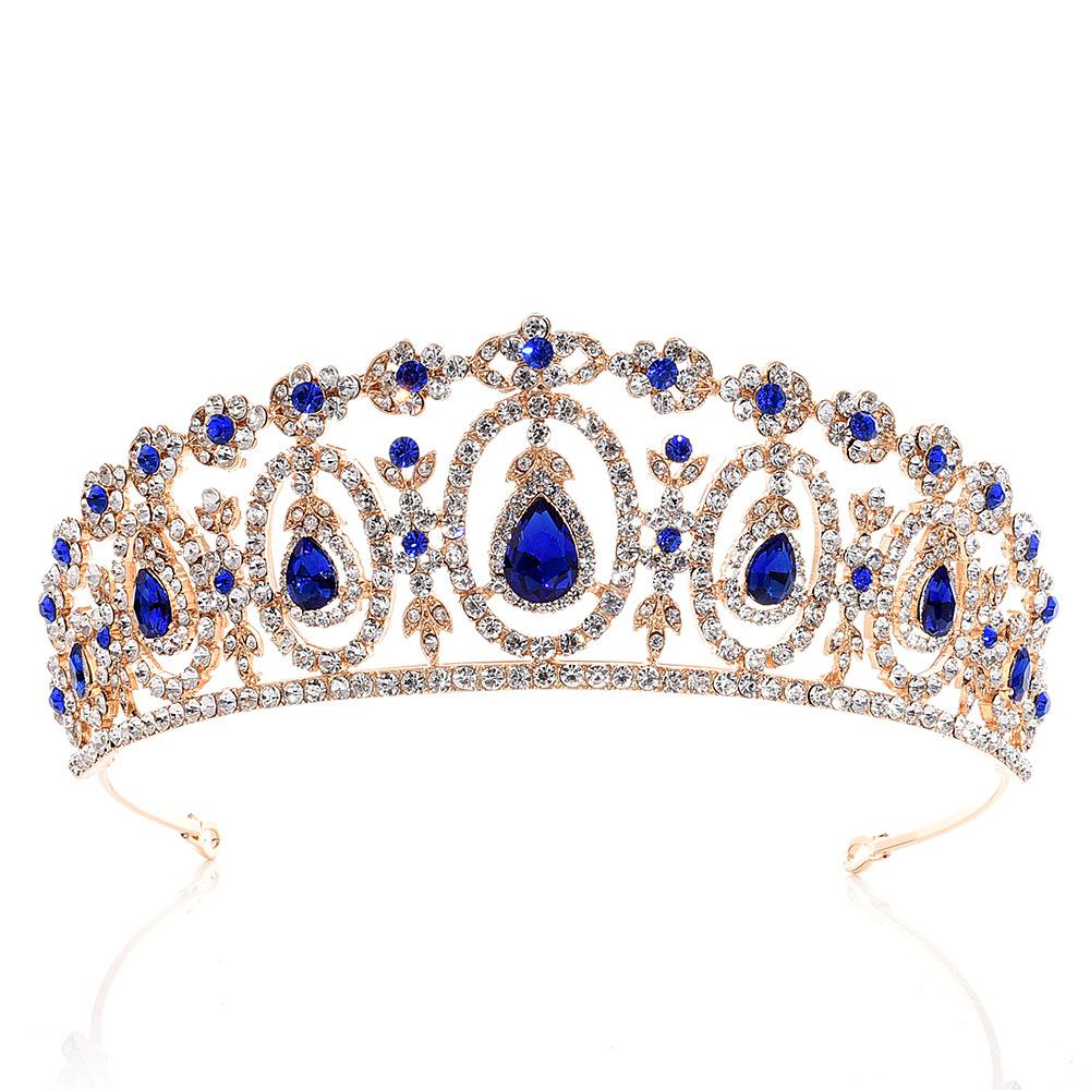 Popular New Baroque Multi-color Rhinestone Bridal Crown Headband Wedding Alloy Accessories
