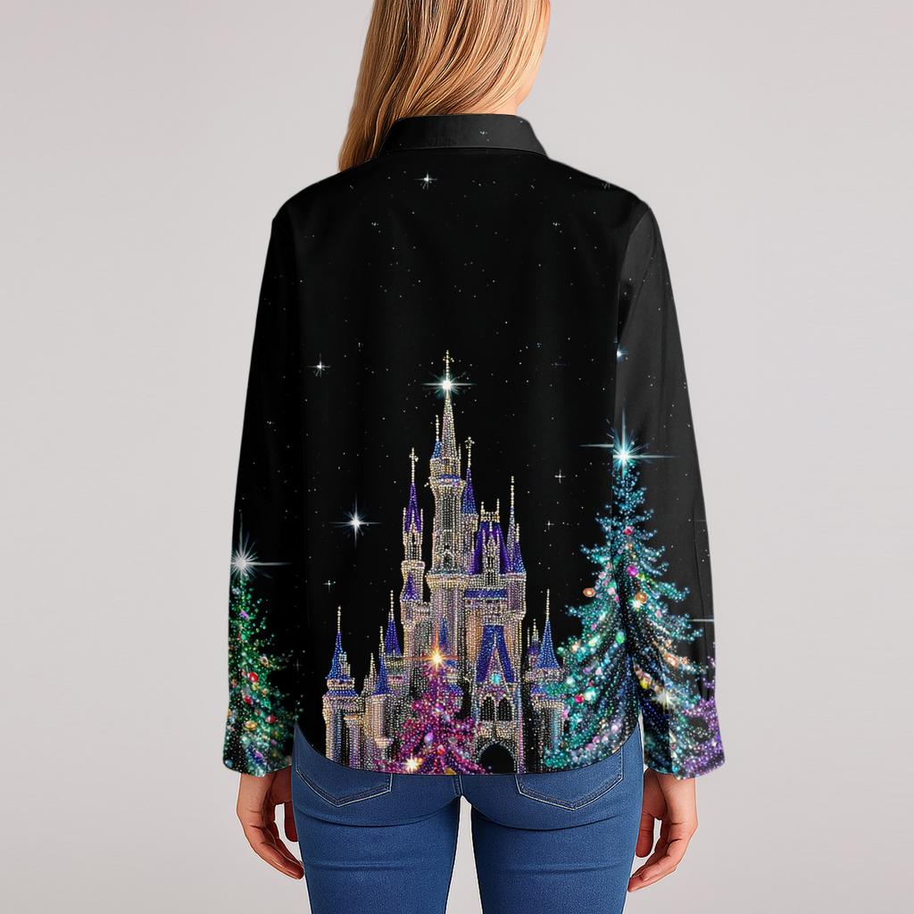 Женская рубашка с пуговицами с цветочным принтом, повседневная рубашка с длинными рукавами, блузки, повседневные базовые топы больших размеров