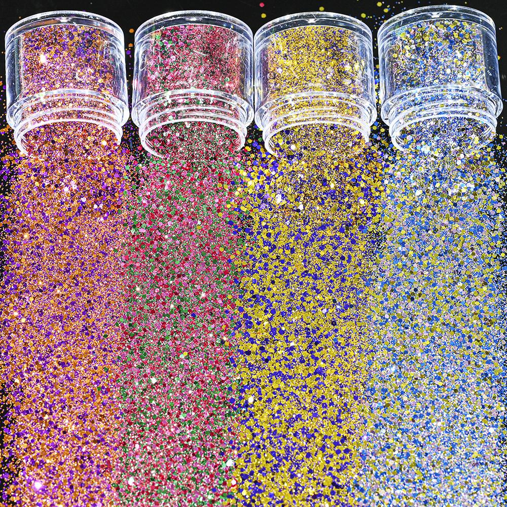 4 коробки/набор, 10 мл, 3D лак для ногтей, фиолетовый, розовый, микс, блестящая пудра для ногтей, блестки, украшение для дизайна ногтей, красочные для УФ-эпоксидного гель-лака, хлопья