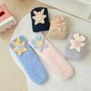 Cartoon Floor Stockings Women Mid-Calf Coral Fleece Socks Funny Furry Plush Sock  Winter