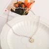 ins new pearl flower pendant necklace dripping oil chrysanthemum choker collarbone chain temperament versatile woman