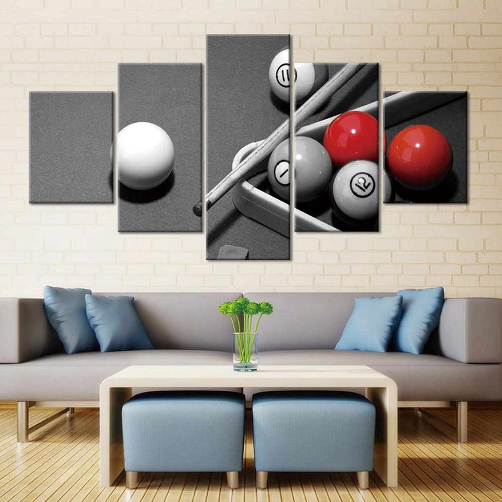Бильярд 5 шт. HD Wall Art Print HD Печать постеры Картины Маслом Гостиная Домашний Декор Фотографии