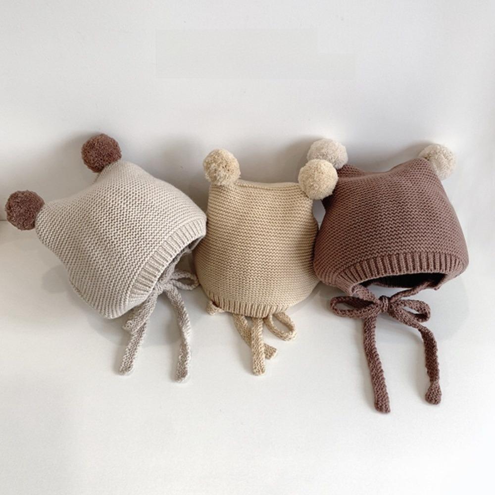 Soft Material Knitted Hat Pom-pom Design Knit Cap Stylish Baby Hat For Boys