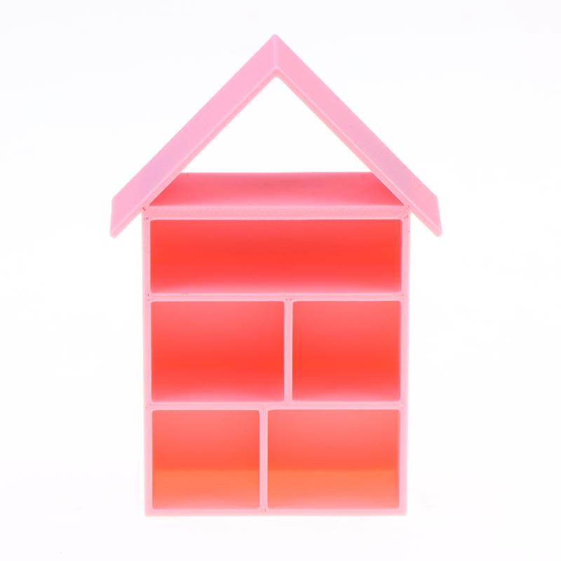 Miniature House Shaped Display Shelf Dollhouse Storage Cabinet Model Ornament Cute Design for Kids Room Decor DIY Dollhouse Build