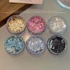 1 Box Holographic Pure Shiny Glitter Flakes Sparkly Chunky Iridescent Gold Silver Metallic Mermaid Nail Art Powder Sequins