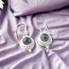 Rare Moss Agate Gemstone 925 Sterling Silver Jewelry Handcrafted Earrings 1.43" EE-117-39