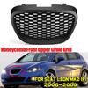 Передняя решетка капота для SEAT LEON MK2 1P1 2006-2009, черная передняя сотовая решетка, спортивные гоночные грили без значка
