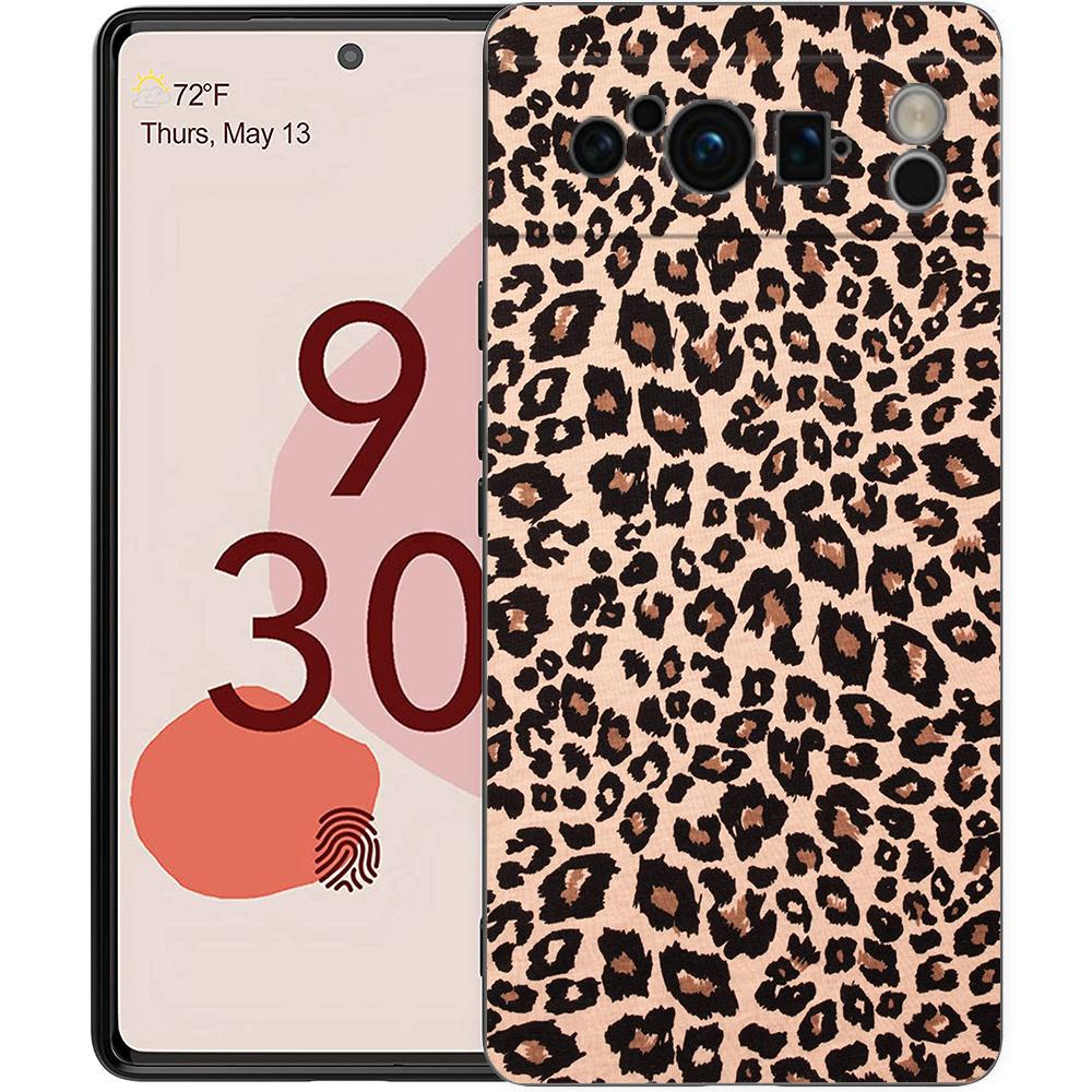 Sexy Trendy Leopard Print Phone Case For Google Pixel 10 9 8 7 Pro 9A 8A 7A 6A 6 Pro XL Soft TPU Bumper Black Cover