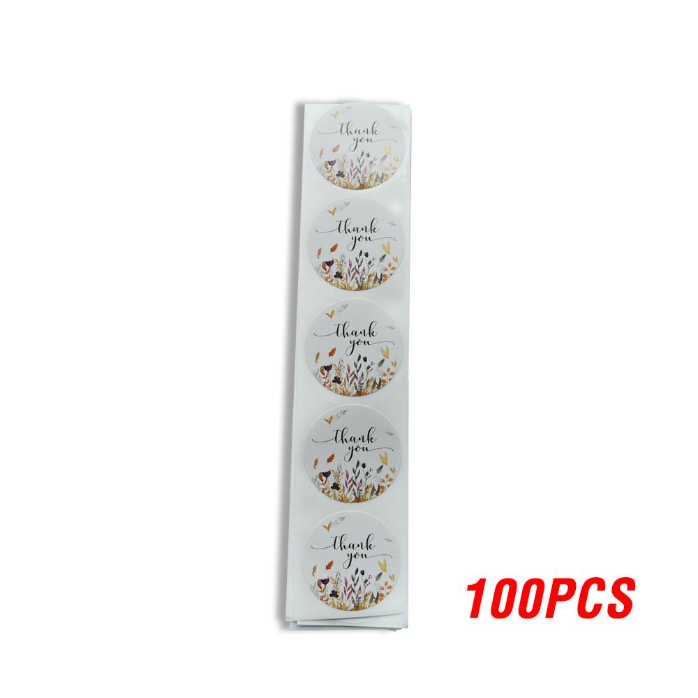 100-500pcs 4 Types Floral Thank You Sticker For Seal Label Scrapbooking Christmas Sticker Decoration Sticker Stationery Sticke