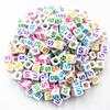 50Pcs 6mm 26 Letter Acrylic Loose Beads DIY for Necklace Bracelet Pendant Jewelry Making