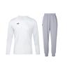Solid Color Round Neck Long Sleeve Top And Cuffed Mid Waist Long Pants Casual Sports Set Men Sets 22600307-100+23600704-014