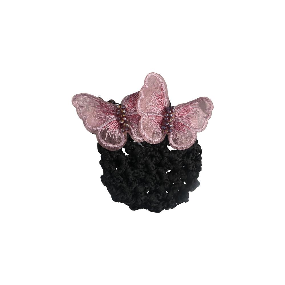Sweet Embroidery Airline Stewardess Crystal Hotel Hairgrips Cover Net Korean Bun Snood Ponytail Clip Women Spring Clips