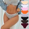 Cotton Panty For Women Mid Waist Underwear Breathable Solid Color Lingerie