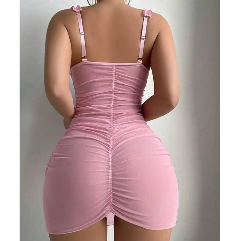 Beautiful sexy underwear lace perspective temptation embroidery sexy nightdress sexy hip skirt transparent woman