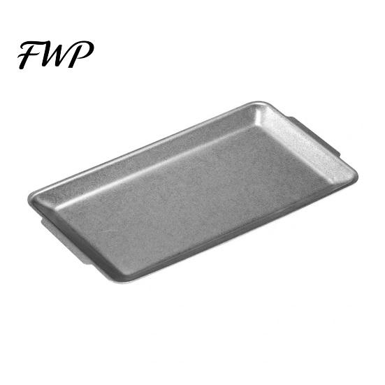 Camping Grill Pan Vintage Stainless Steel Rectangular Tray Retro Industrial BBQ Platter with Food-grade Double Handles Large Heavy Duty Serving