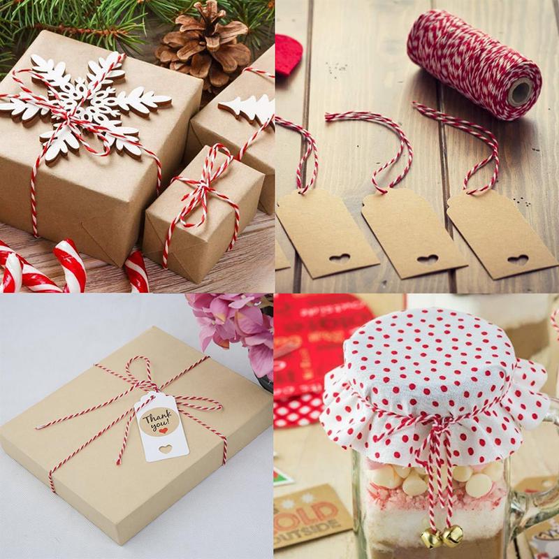 100M/Roll Cotton Bakers Twine String Cord Christmas Gift Packing Decor Craft