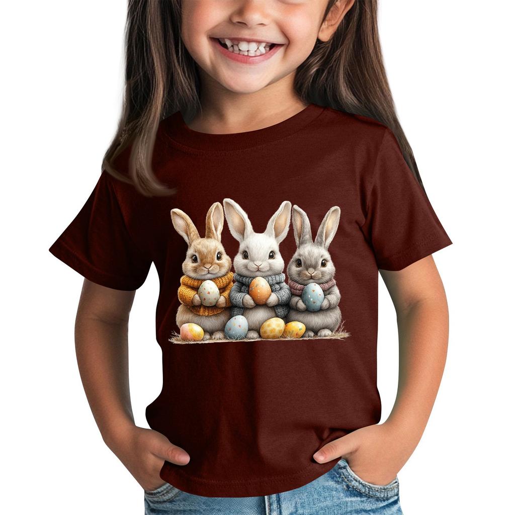 Детская футболка с коротким рукавом и принтом животных, повседневный топ