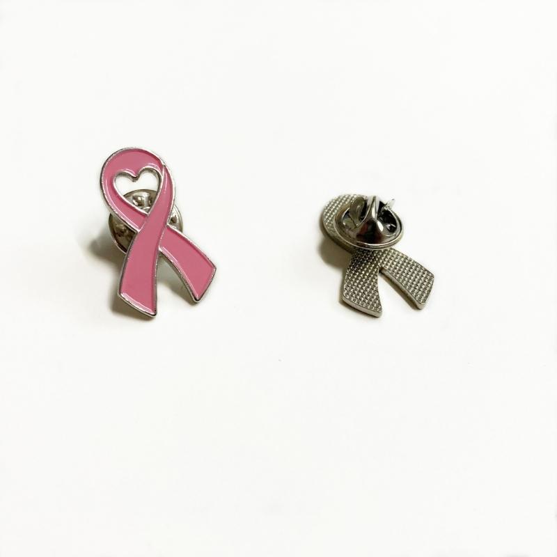10Pcs Women Brooches Pink Ribbon Lapel Pins Breast Cancers Awareness Badge Pin Heart Shape Brooches for Women Girl