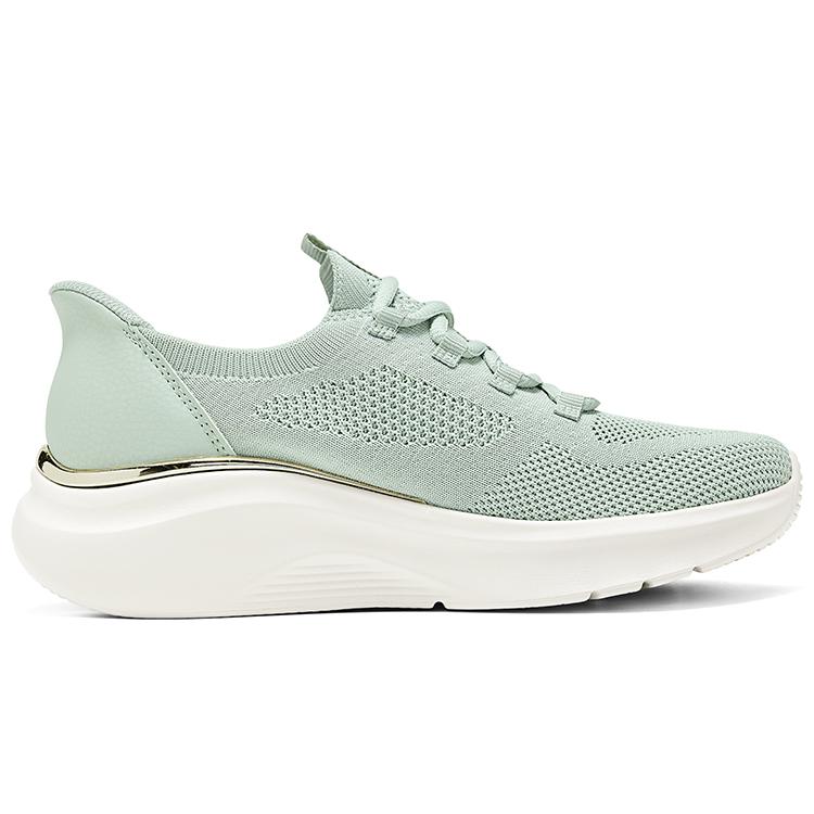 Skechers Bobs Sport Flash Step Обувь Удобная Спортивная Низкая Повседневная Обувь Женская кроссовка Мятно-Зеленая 117617-SAGE