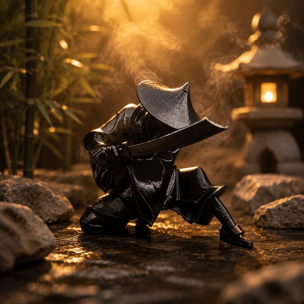 3D Printing Mini Samurai Sculpture Decoration Ninja Statue Cool Desktop Ornaments Office