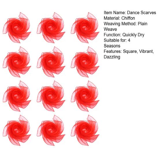 12 шт. танцевальных шарфов для детей, квадратный шарф для жонглирования для младенцев, малышей, детей, аксессуары для ритма и движения для фокусов и представлений