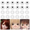 8~26mm DIY Half Round Eyeball Toy Acrylic Doll Eyes Sticking Mud Clay Transparent&Black Eye Patch