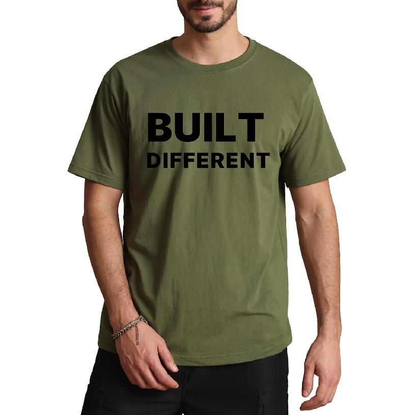 Aiyino Men's Built Different Tee – Bold Slogan Graphic