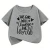 The Girl Will Change The World Letter Lovely Printed Kids Tshirts Summer Short Sleeve Tees Girls Clothes Tops Children Tshirt