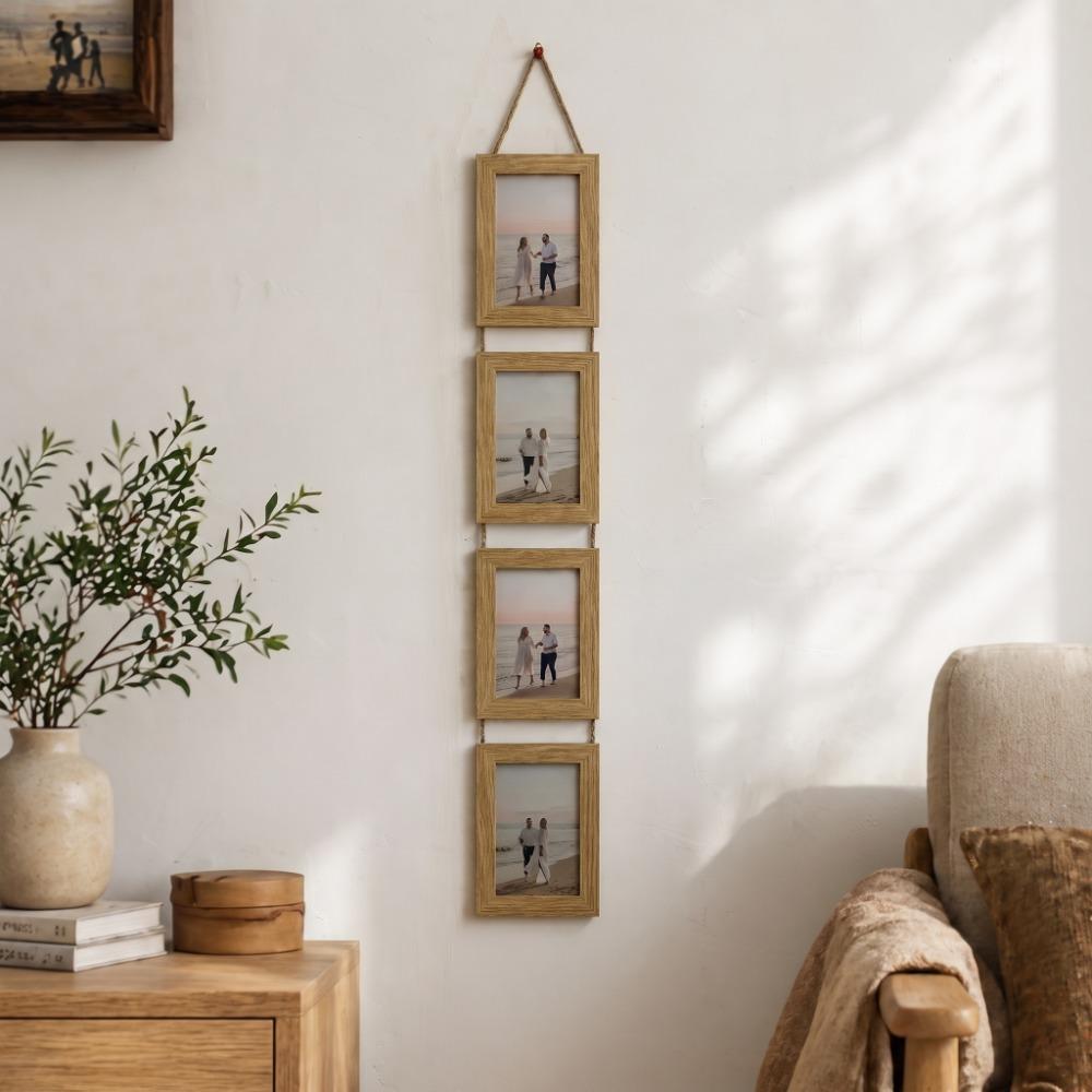 Linked Photo Holder Wall Art Picture Frame 6-Inch Vertical Photo Wall  Bedroom
