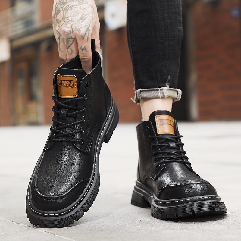 Модные мужские короткие ботинки осень-зима Классический ретро-стиль для отдыха на природе, для деловых вечеринок, для повседневного офиса, для мотоциклистов