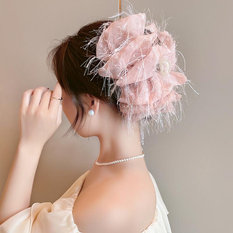 Элегантная заколка для волос с бантом и стразами, двухсторонняя заколка в виде акулы, корейские аксессуары для волос принцессы для женщин