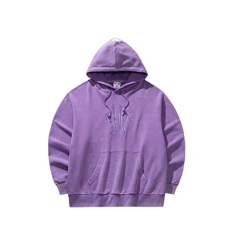 Anta Kyrie Series Trendy Versatile Loose Hooded Long Sleeve Sweatshirt Unisex Sweatshirt Jasmine-Purple 172531702R-4