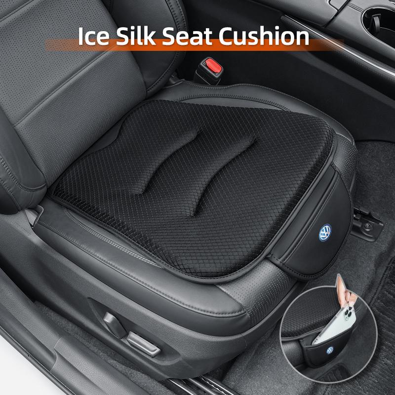 abcd1 Breathable Ice Silk Car Seat Cover Driver Storage Protective Cushion For VW Polo Bora Golf Jetta Lavida Lamando Magotan Passat