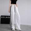 Striped Sweatpants Children's Spring and Summer New Wide-leg Straight-leg Pants Casual Loose Small Lace Sweatpants