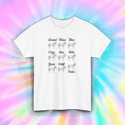 Smart Wise Bad Jackass T-Shirt S-5XL Funny Sarcastic Donkey Pun Humor Gift Tee