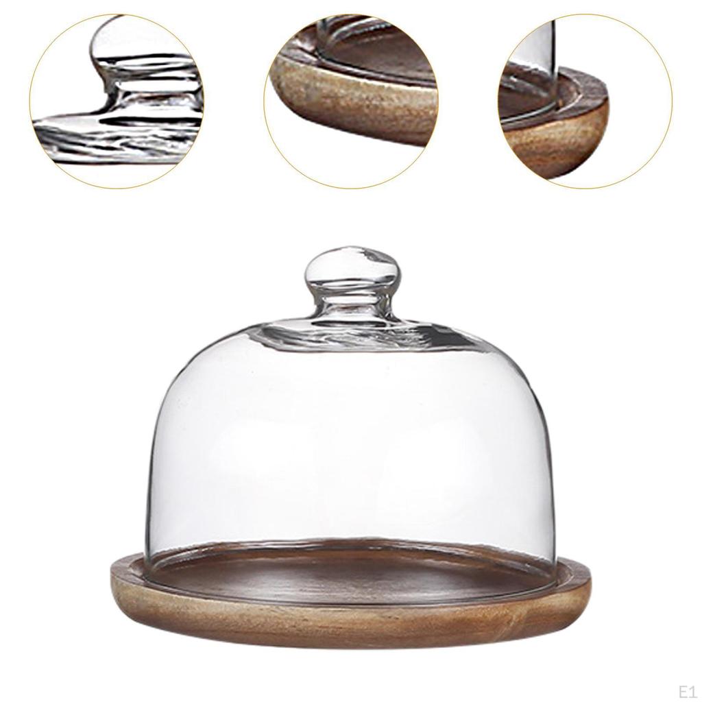 Деревянная подставка для торта с купольной тарелкой, многофункциональная подставка для фруктов, сервировочное блюдо