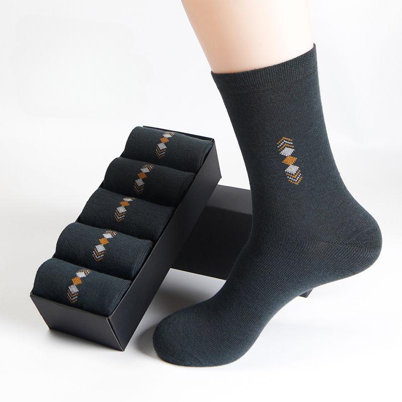 2/5/10 Pairs/Lot Men's Fashion Socks Four Seasons Leisure Breathable Mid Tube Socks 39-46