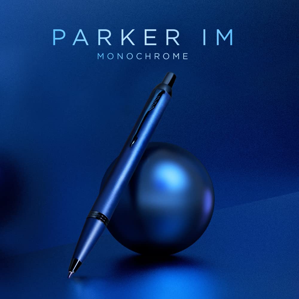 Шариковая ручка PARKER IM Monochrome Blue BLT Medium Point с ручкой-ножом в подарочной коробке, набор, обычный импорт 2173279 V1d на масляной основе