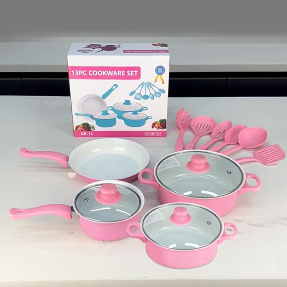 13pcs Non Stick Cookware Set Spatula Kitchen Cooking Set Durable Wok Stockpot Frying Pan Household