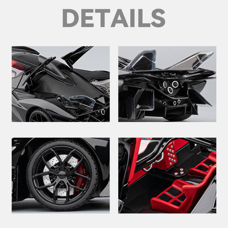 1/18 Apollo Project EVO Supercar Diecast Alloy Metal Model Toy Car Sound & Light High Simulation Home Decorations Birthday Gifts