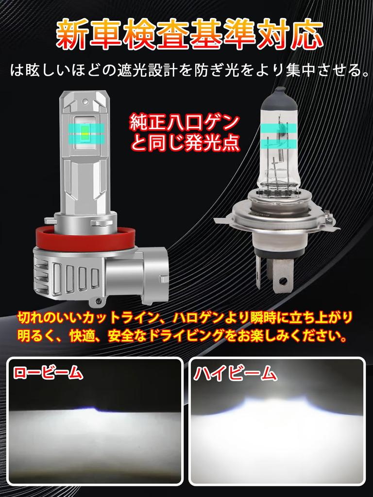 LTONXEN H11 LED Headlight, Ultra Compact Bulb, Compatible with H11/H8/H16, Brightness, 6,500K White, Easy