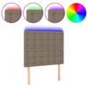 Vidaxl Zagłówek Do Łóżka Z Led, Taupe, 80X5X118/128 Cm, Tkanina