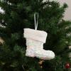 Flocking Xmas Tree Decor DIY Ice Cream Pendant Creative Candy Cane Ornament  Home Decor