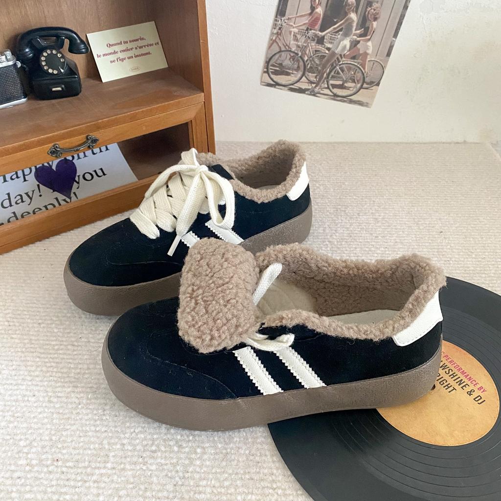 BE-6790 Платформенные вельветовые кеды из овечьей шерсти женские кеды 2024 новая зимняя теплая хлопковая обувь немецкие тренировочные туфли