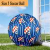 Croatian Football Crest Design Size 5 Soccer Ball,Indoor/Outdoor Suitable for Training Matches Tournaments Practice Games Perfect Gift for Fan