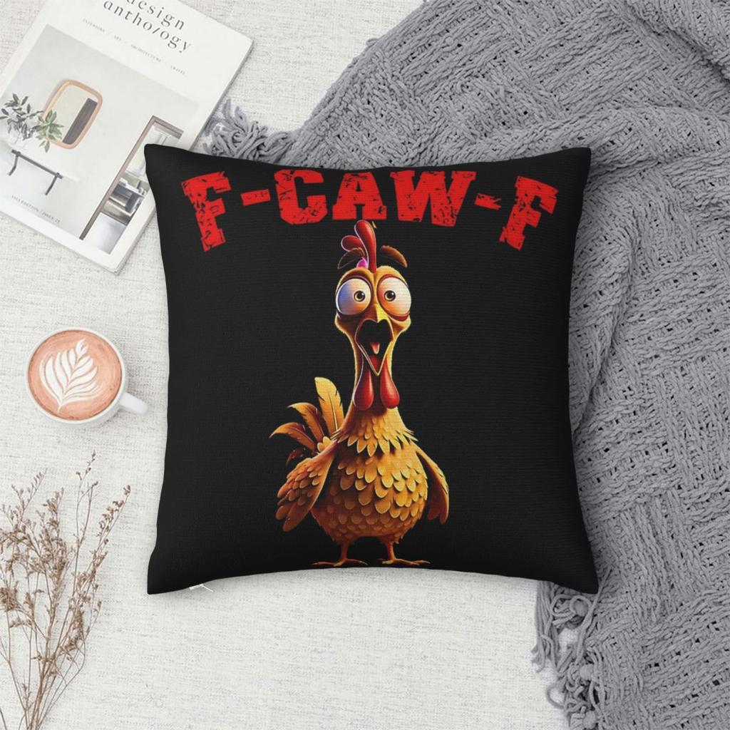 Funny F-Caw-F Chicken Fcawf Pillowcase Accessories Soft Cushion Cover Pillow Covers Bed Decorations Zippered Multiple Sizes