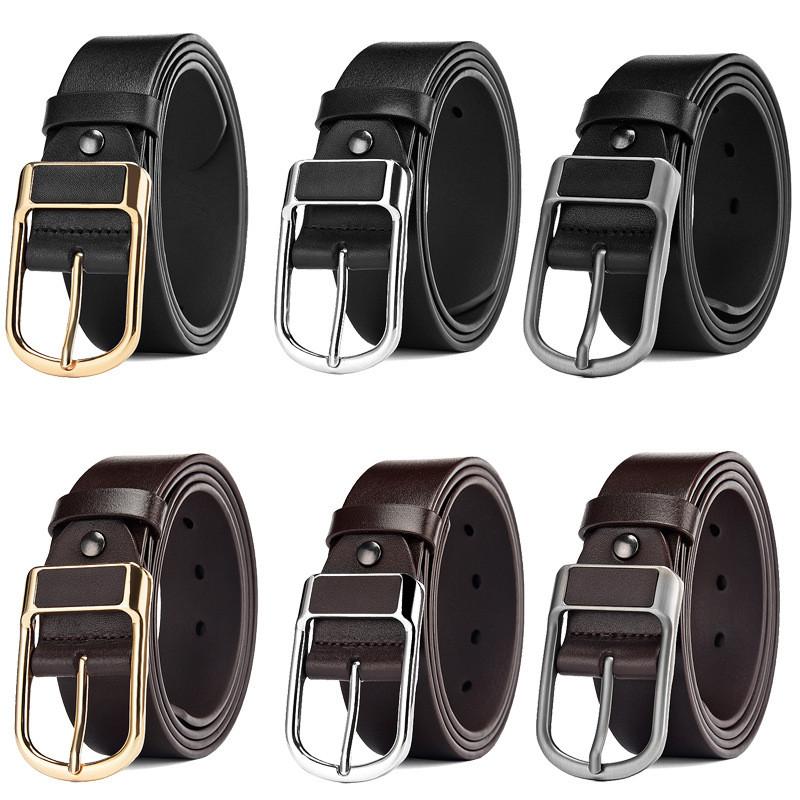 Men Leather Pu Belt With Alloy Pin Closure For Business And Activities Leisure