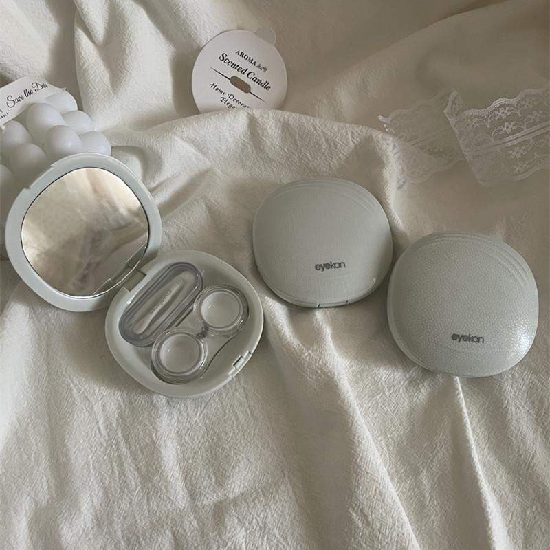 Конфетный одноцветный футляр для контактных линз, пластиковая цветная коробка для контактных линз, портативная коробка для хранения контактных линз, мини-коробка для ухода